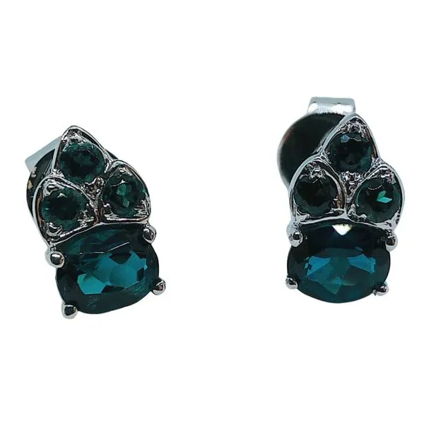 Sapphire Cluster Stud Earrings Joint Venture Jewelry Cary, NC