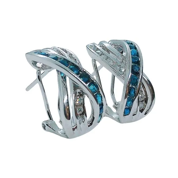 Sapphire and Diamond Earrings Image 2 Joint Venture Jewelry Cary, NC