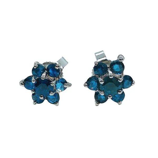 Sapphire Flower Stud Earrings Joint Venture Jewelry Cary, NC