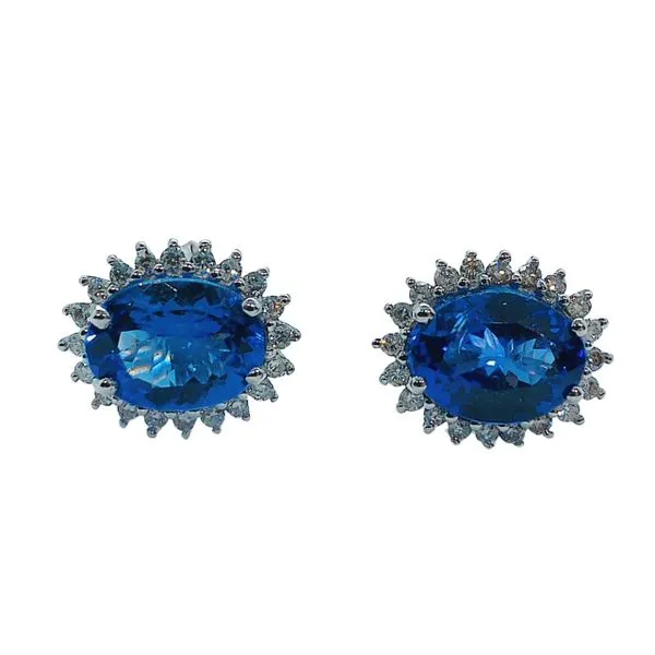 Tanzanite and Diamond Stud Earrings Joint Venture Jewelry Cary, NC