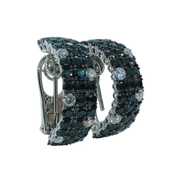 Roberto Coin Black Sapphire Hoops Image 2 Joint Venture Jewelry Cary, NC