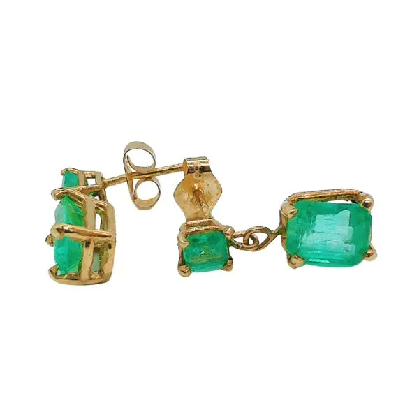 Emerald Drop Earrings Image 2 Joint Venture Jewelry Cary, NC