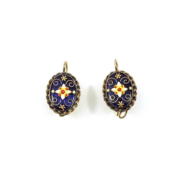 Vintage Victorian Enamel Earrings Image 3 Joint Venture Jewelry Cary, NC