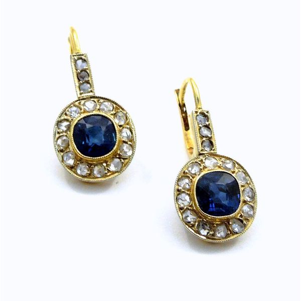 Vintage Sapphire and Diamond Earrings Joint Venture Jewelry Cary, NC