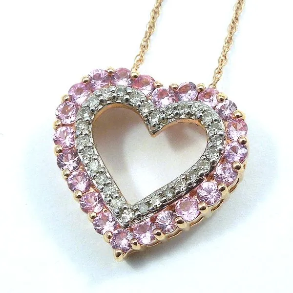 Pink Sapphire Heart Necklace Joint Venture Jewelry Cary, NC