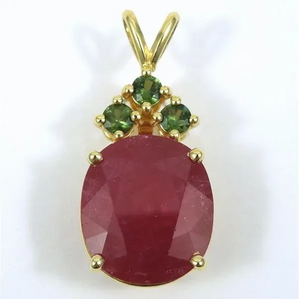 Ruby and Green Sapphire Pendant Joint Venture Jewelry Cary, NC