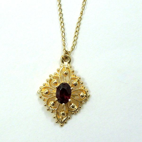 Garnet & Gold Pendant Joint Venture Jewelry Cary, NC