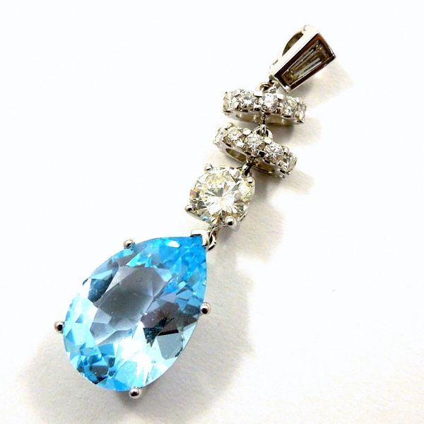 Blue Topaz and Diamond Pendant Joint Venture Jewelry Cary, NC