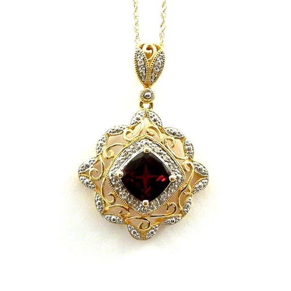 Vintage Inspired Garnet Pendant Joint Venture Jewelry Cary, NC