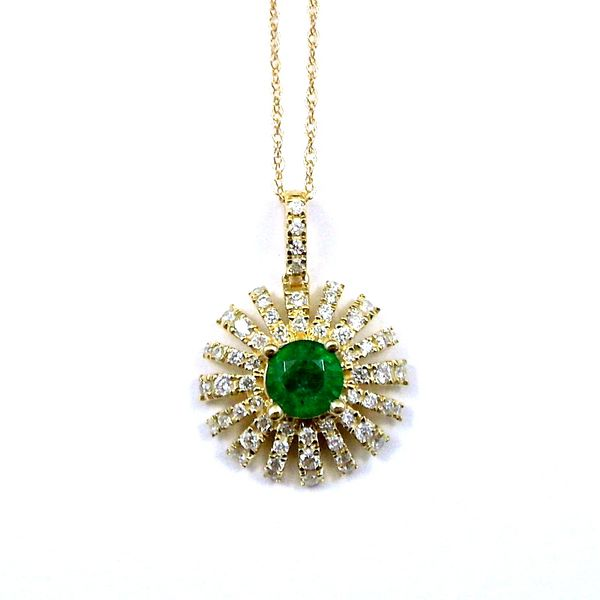 Emerald and Diamond Sun Pendant Joint Venture Jewelry Cary, NC