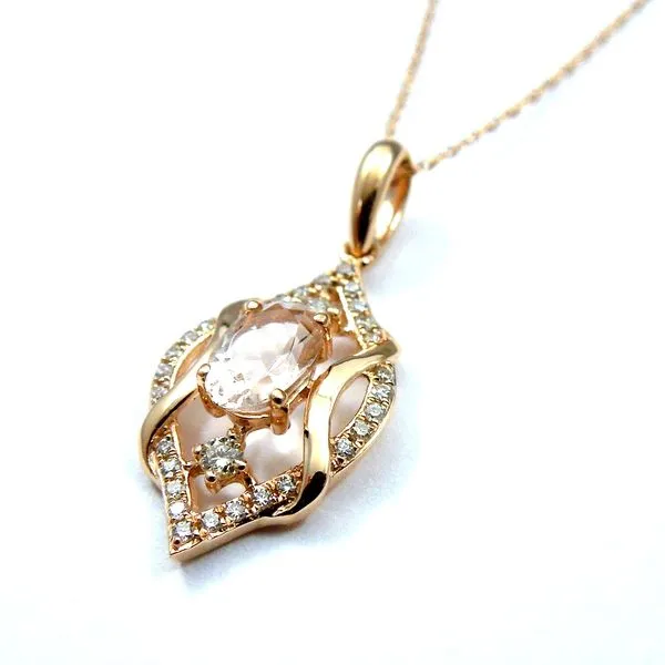 Morganite and Diamond Pendant Image 2 Joint Venture Jewelry Cary, NC