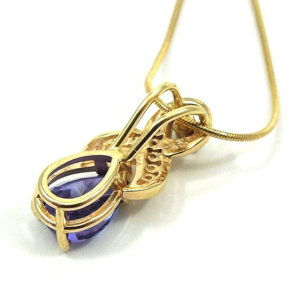 Pear Cut Tanzanite and Diamond Pendant with Chain Image 3 Joint Venture Jewelry Cary, NC