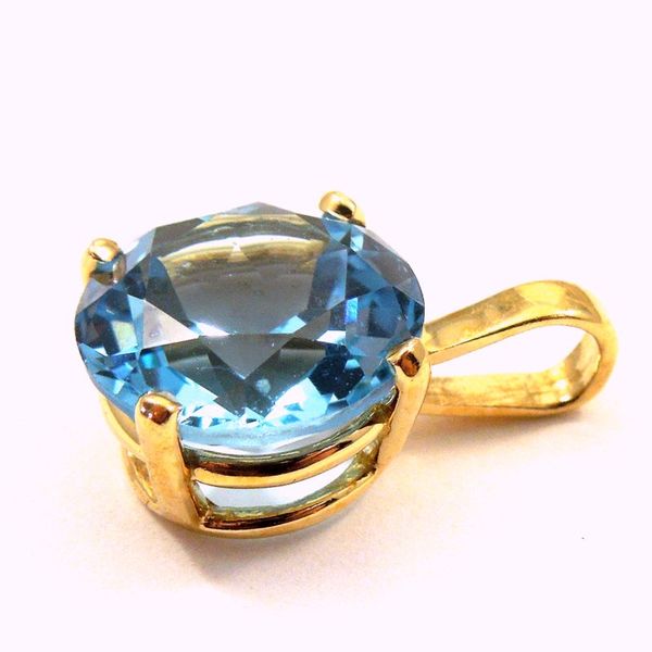 Round Blue Topaz Pendant Image 2 Joint Venture Jewelry Cary, NC