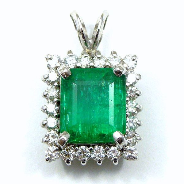 Emerald and Diamond Pendant Joint Venture Jewelry Cary, NC