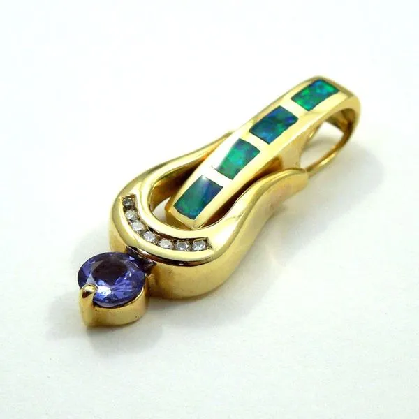 Tanzanite, Diamond and Opal Pendant Image 2 Joint Venture Jewelry Cary, NC