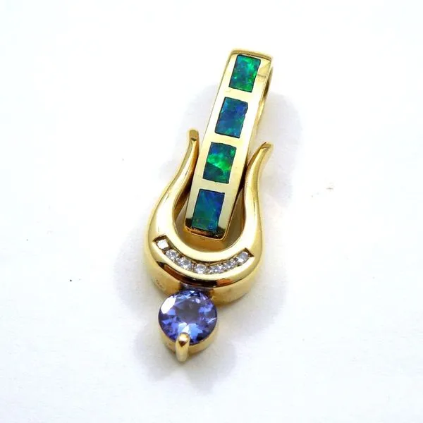 Tanzanite, Diamond and Opal Pendant Joint Venture Jewelry Cary, NC