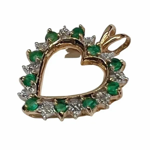 Emerald and Diamond Heart Pendant Joint Venture Jewelry Cary, NC