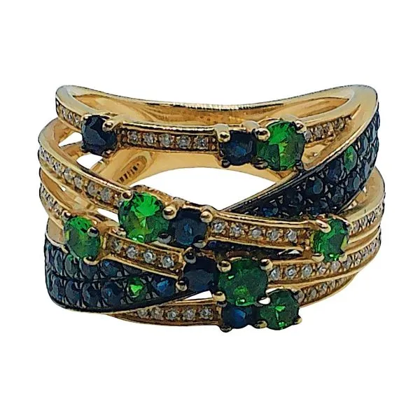 Sapphire, Green Garnet and Diamond Ring Joint Venture Jewelry Cary, NC