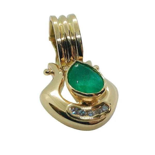 Emerald and Diamond Slide Pendant Image 2 Joint Venture Jewelry Cary, NC
