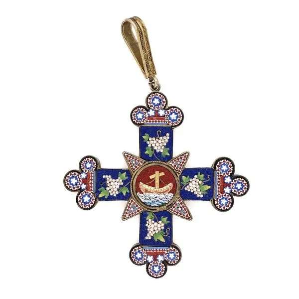 Mosaic Venetian Cross Pendant Joint Venture Jewelry Cary, NC