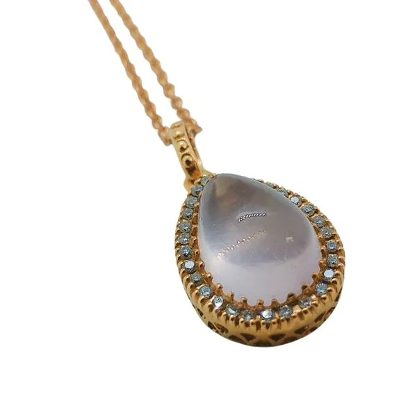 Morganite and Diamond Necklace Image 2 Joint Venture Jewelry Cary, NC