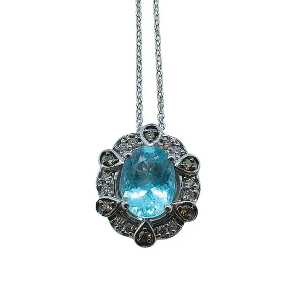 LeVian Aqua and Diamond Pendant Image 2 Joint Venture Jewelry Cary, NC