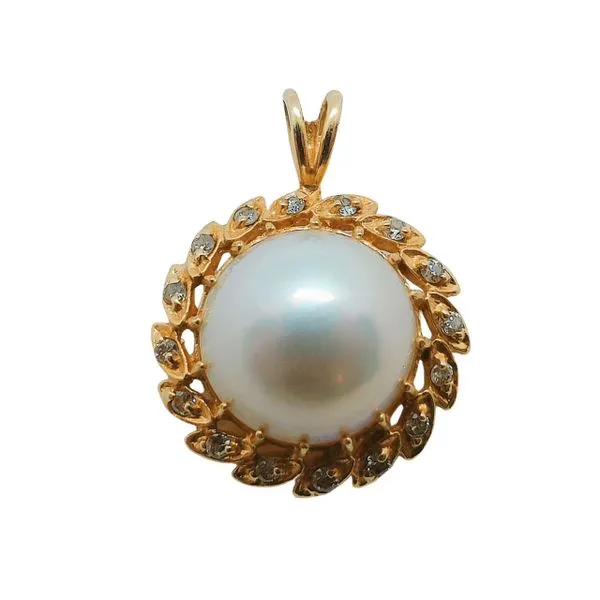 Mabe Pearl and Diamond Halo Pendant Joint Venture Jewelry Cary, NC
