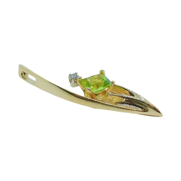 14K Yellow Gold 0.81 CT Peridot & Diamond Fashion Pendant Image 2 Joint Venture Jewelry Cary, NC