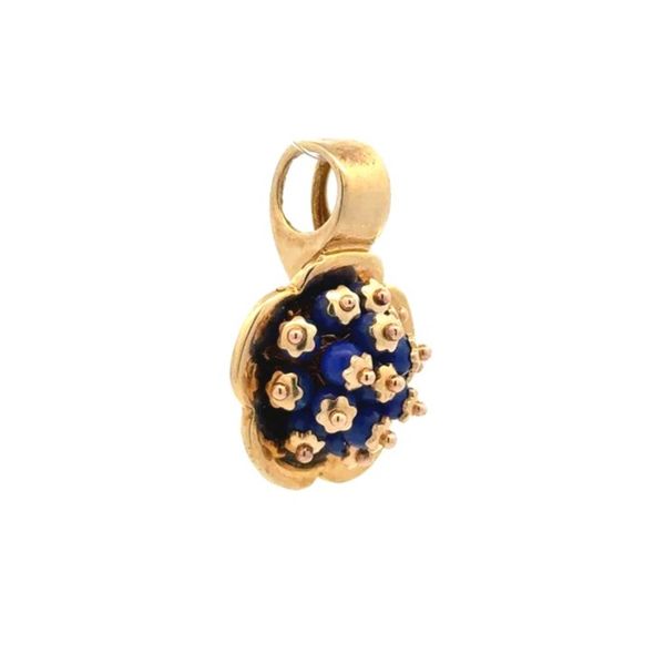 1960s 14K Gold 2.00 CTW Lapis Cluster Vintage Pendant Image 2 Joint Venture Jewelry Cary, NC