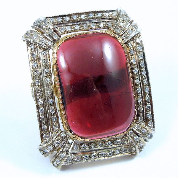 Vintage Garnet & Diamond Cocktail Ring Joint Venture Jewelry Cary, NC