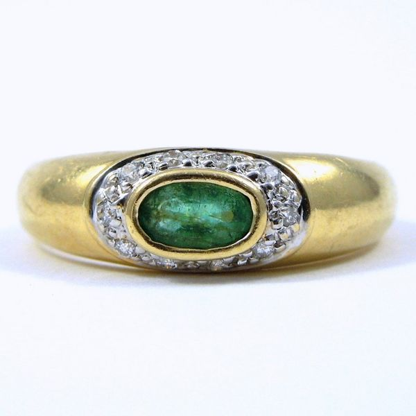 Emerald and Diamond Flush Mount Ring Joint Venture Jewelry Cary, NC