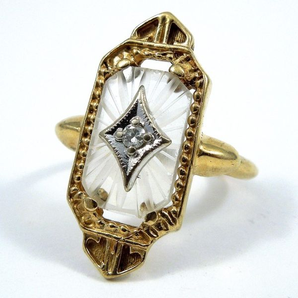 Art Deco Carved Crystal Ring Joint Venture Jewelry Cary, NC