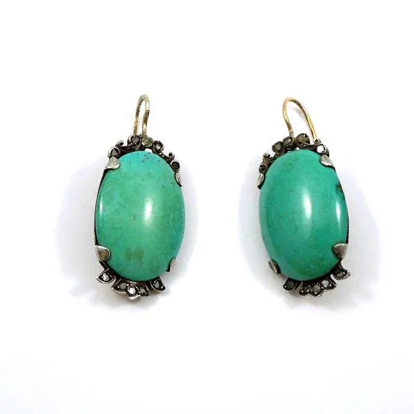 Vintage Large Turquoise Earrings Joint Venture Jewelry Cary, NC