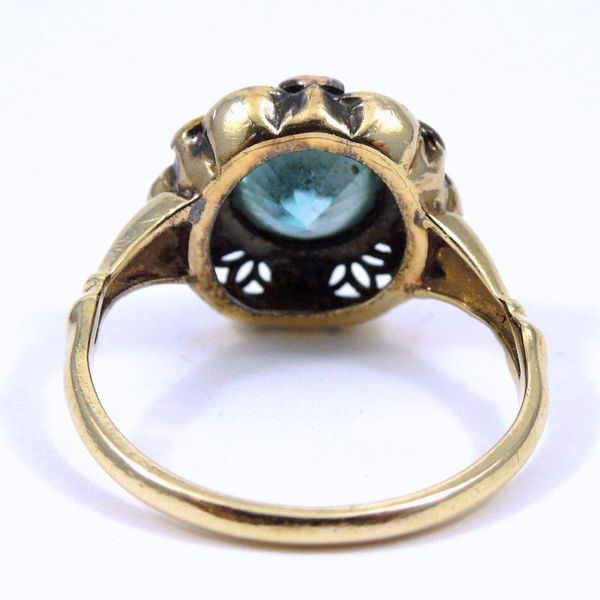 Vintage Blue Topaz Flower Ring Image 3 Joint Venture Jewelry Cary, NC