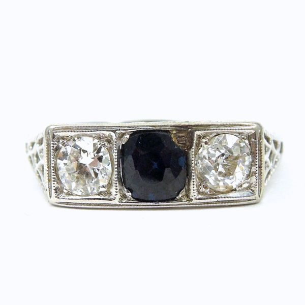 Vintage Sapphire and Diamond Three Stone Ring Joint Venture Jewelry Cary, NC