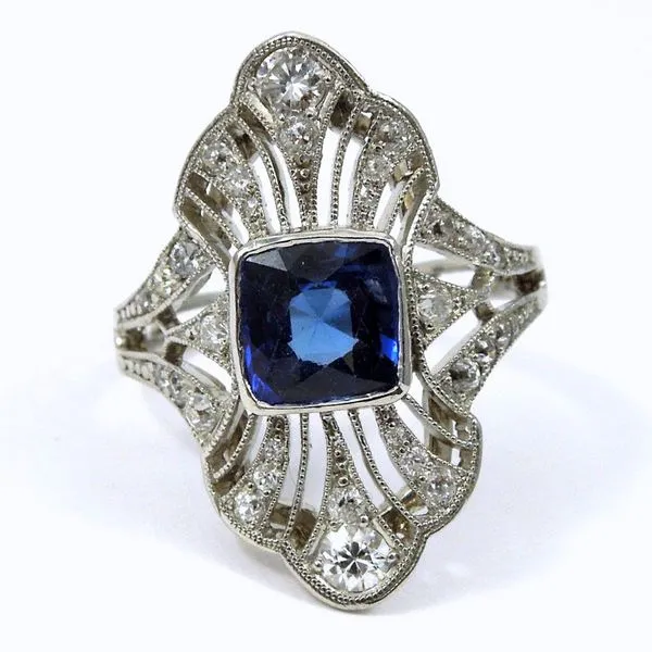 Vintage Ceylon Sapphire and Diamond Ring Joint Venture Jewelry Cary, NC