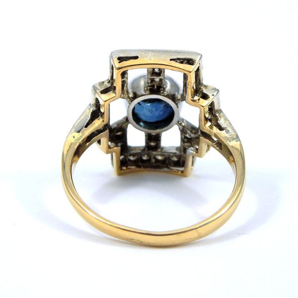 Edwardian Sapphire and Diamond Cocktail Ring Image 3 Joint Venture Jewelry Cary, NC