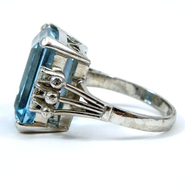 Vintage Aquamaire and Diamond Ring Image 2 Joint Venture Jewelry Cary, NC