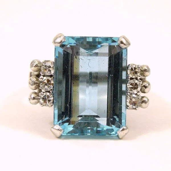 Vintage Aquamaire and Diamond Ring Joint Venture Jewelry Cary, NC