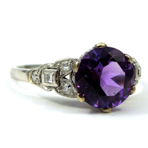 Vintage Amethyst and Diamond Ring Image 2 Joint Venture Jewelry Cary, NC