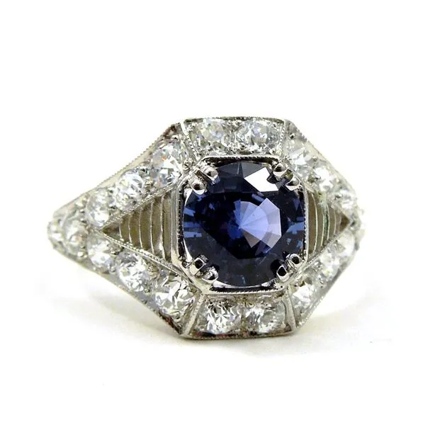 Vintage Sapphire and Diamond Ring Image 2 Joint Venture Jewelry Cary, NC