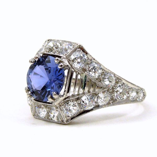 Vintage Sapphire and Diamond Ring Image 4 Joint Venture Jewelry Cary, NC