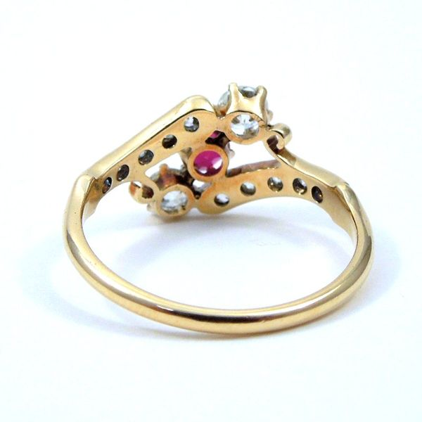 Vintage Diamond and Ruby Bypass Ring Image 3 Joint Venture Jewelry Cary, NC