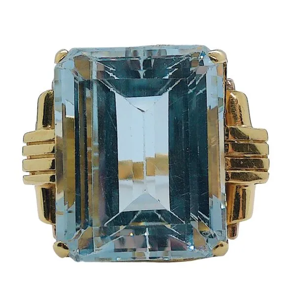 Large Aqua Estate Ring Joint Venture Jewelry Cary, NC