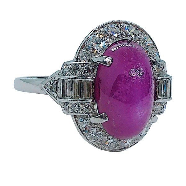 Vintage Red Star Sapphire and Diamond Ring Image 2 Joint Venture Jewelry Cary, NC