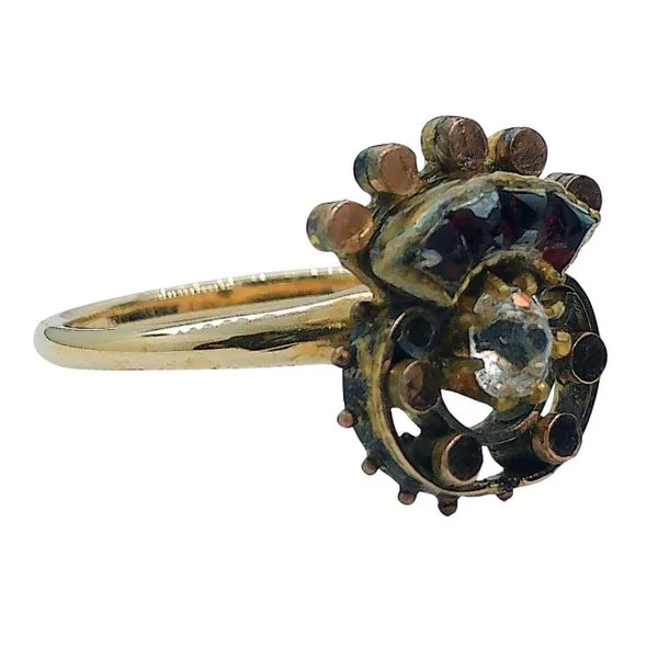 Vintage Diamond and Garnet Ring Image 2 Joint Venture Jewelry Cary, NC