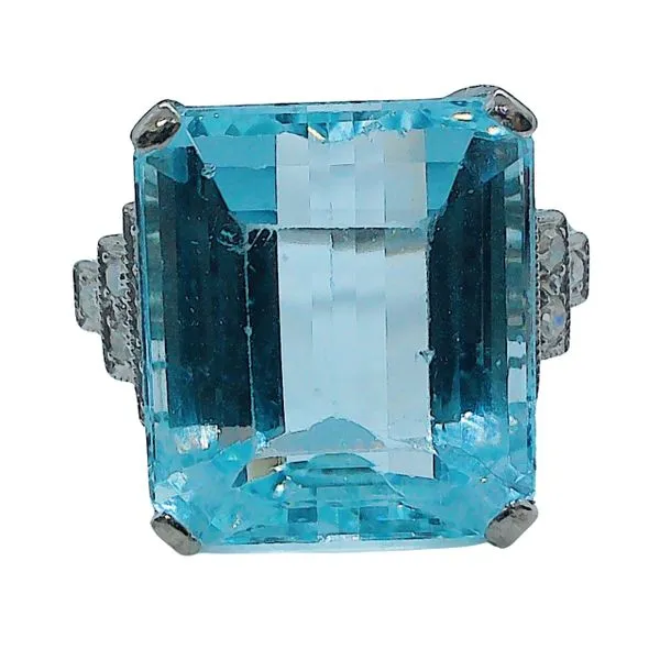 Vintage Aquamarine and Diamond Ring Joint Venture Jewelry Cary, NC