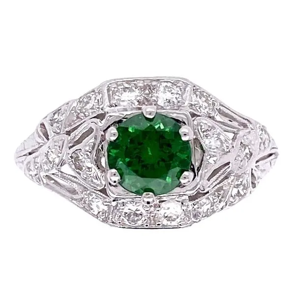 Art Deco Tsavorite Garnet Ring Joint Venture Jewelry Cary, NC
