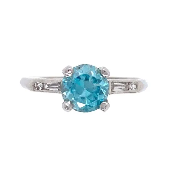 Art Deco Blue Zircon Ring Joint Venture Jewelry Cary, NC