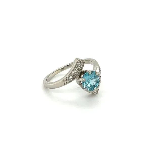 Art Deco Blue Zircon Ring Image 2 Joint Venture Jewelry Cary, NC